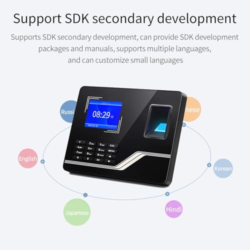 LICAEVEY Fingerprint & PIN Biometric Time Clock, No WiFi Software Required, No Monthly Fees, for Employees Small Business (US Plug)