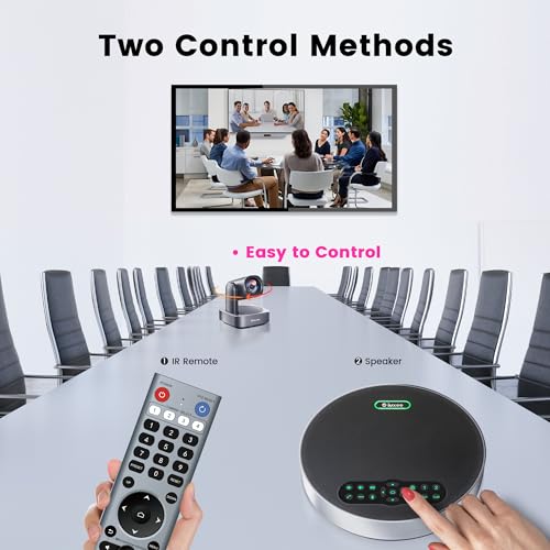 All-in-One PTZ 4K Conference Room Camera System with Bluetooth Speakerphone 12X Optical Zoom HDMI Wide View Angle Lens Works with Zoom Webex for Large Meeting Room - style: 4K 12X Zoom HDMI NO EX MIC