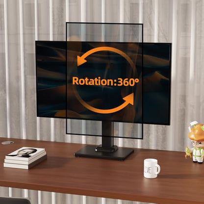 Suptek Single LCD Monitor Stand Mount Riser for 13-43 Inch Screen | Holds up to 44lbs, Free-Standing, Swivel, Height Adjustable, Rotation, 50-100mm VESA Base - size: 13-43in(single)