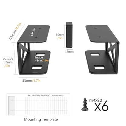 Under Desk Laptop/Mini PC Storage Mount,CPU Holder,Compatible with Dell OptiPlex,Mac Book,Mac mini and More. - size: 8.32 cubic inches