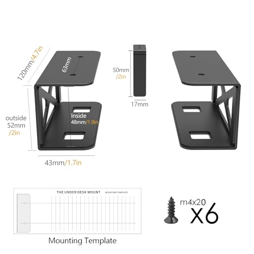 Under Desk Laptop/Mini PC Storage Mount,CPU Holder,Compatible with Dell OptiPlex,Mac Book,Mac mini and More. - size: 8.32 cubic inches