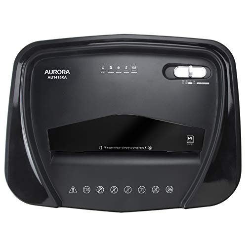 Aurora AU1415XA 14-Sheet Crosscut Paper/CD and Credit Card Shredder/ 5-Gallon pullout Basket/ 10 Minutes Continuous Run Time - style: 14-Sheet CrossCut Shredder