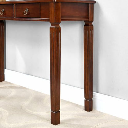 Solid Wood Writing Desk with 3 Drawers, 47"W Large Secretary Table - size: 47.2"W
