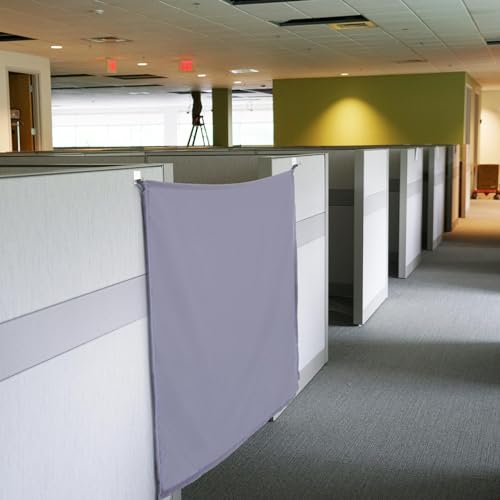 Pinkunn 40 x 48 Inch Office Cubicle Curtain with Stainless Steel Self Adhesive Hook Portable Privacy Door Partition Room Office Divider(Gray) - color: Grey