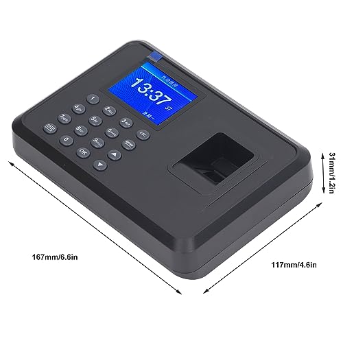 LiebeWH Biometric Fingerprint Time Clock Attendance Machine System with Voice Reminder Multilingual LCD Screen for Employee Small Business(US Plug 100‑240V)