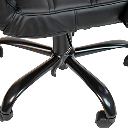 Flash Furniture Mid-Back LeatherSoft Executive Office Chair, Black/Black - color: Black