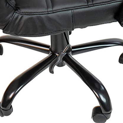 Flash Furniture Mid-Back LeatherSoft Executive Office Chair, Black/Black - color: Black