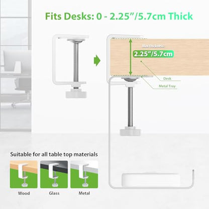 KEEGH 16 in Under Desk Cable Management Tray, Capacity Cable Tary, 3 Pack - color: White, size: 3 Pack