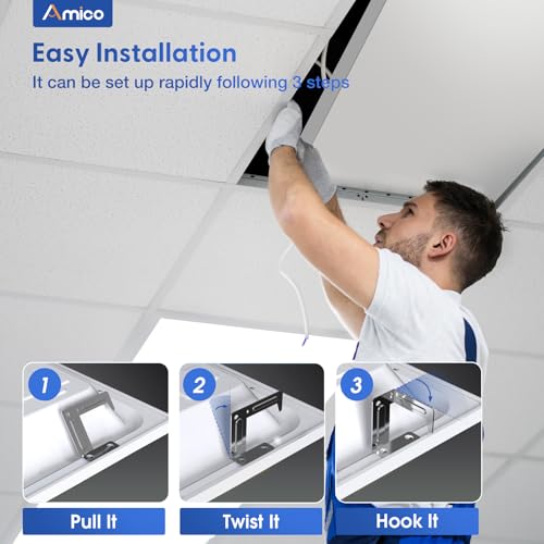 Amico 30 Pack 2x4 LED Flat Panel Light with 3CCT Selectable, 50W, ETL/FCC - size: 30 Pack