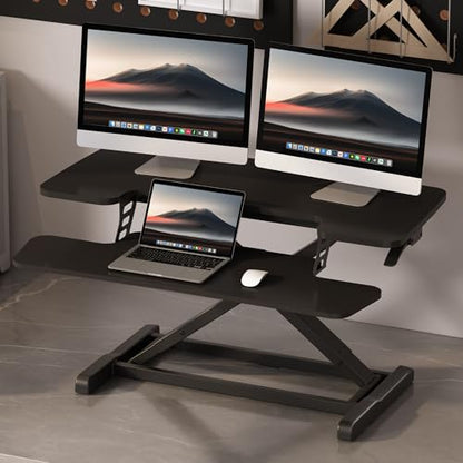 FLEXISPOT Standing Desk Converter, 36", Black - color: Black, size: 36"