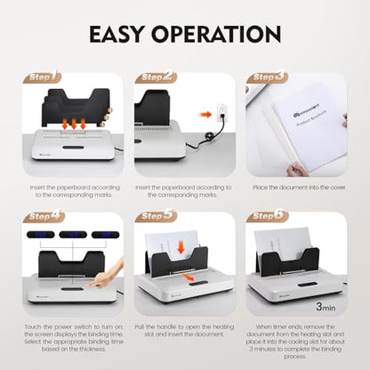 Mxmoonant Thermal Binding Machine PRO 500 Sheets, for A3(Short Edge)/A4/A5