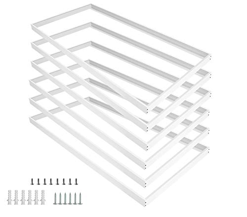 6 Pack 2x4 Surface Mount Kit for 2x4 LED Flat Panel Light | Aluminum 2'x4' ft Ceiling Frame Kit with Mounting Screws, Not Include LED Panel Light - size: 2x4 - 6 Pack