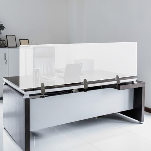 Desk Divider for Students,Modern Frosted Acrylic Clamp-on Desk Partition Desk Privacy Panels,Acrylic Cubicle Desk Dividers,Office Partitions (60x18x2inch) - size: 60x18x2inch