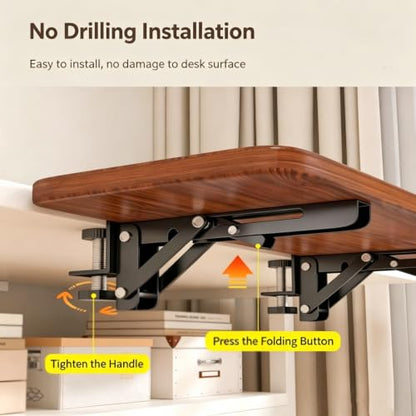Desk Extension Shelf, Ergonomics Adjustable Computer Keyboard Tray，20kg - color: White, size: 50cm x 25cm