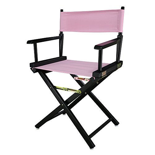 18" Director's Chair Black Frame-Pink Canvas - color: Black Frame/Pink Canvas, size: 18" - Classic Height, style: Black Frame