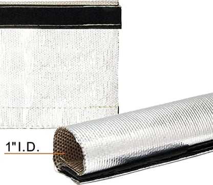 Heat Shield Sleeve Fuel Line Wire Sleeve for Ultimate Heat Protection, 1" I.D. x 10FT with 10PCS Stainless Steel(304) Cable Ties - Silver - color: Silver, size: 1ID*10FT
