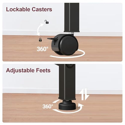 Large Printer Stand with Wheels, 3 Tier Printer Table for Home Office, Rolling Printer Cart with Adjustable Storage Shelf for Shredder Scanner Fax (Black) - color: Black