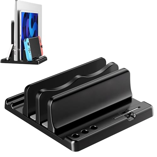 Vertical Laptop Stand, Adjustable 4 in 1 ABS - color: Black