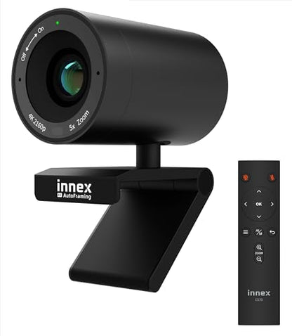 Innex C570 120° Wide Angle Webcam 4K with AI Tracking and Auto-Framing | Webcam with Microphone, ePTZ, 5X Digital Zoom, Remote Control, Privacy Cover, Conference Camera for Zoom & Microsoft Teams - style: View Angle 120-degree + ePTZ