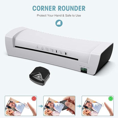 9-Inch(A4) 4-in-1 Thermal Laminator – 2-Min Fast Warm-Up, Hot & Cold Lamination, Never Jam Technology, Includes Cutter, Corner Rounder & 40 Pouches, Ideal for Home, Office & School