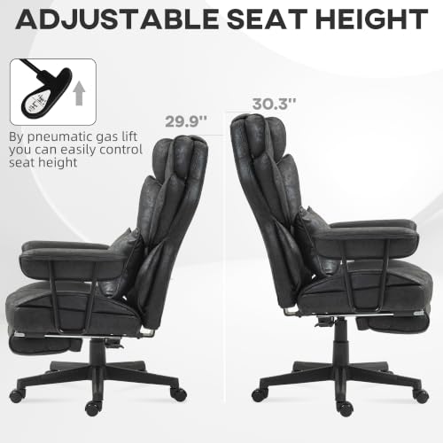 HOMCOM Massage Executive Office Chair 6 Vibration Points 400LBS Black - color: Black