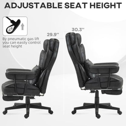 HOMCOM Massage Executive Office Chair 6 Vibration Points 400LBS Black - color: Black