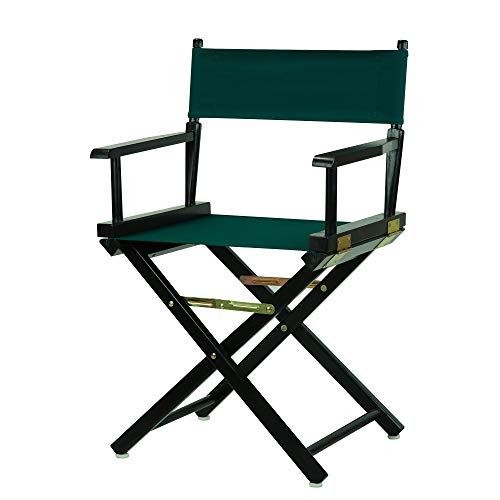 18" Director's Chair Black Frame-Hunter Green Canvas - color: Black Frame/Hunter Green Canvas, size: 18" - Classic Height, style: Black Frame