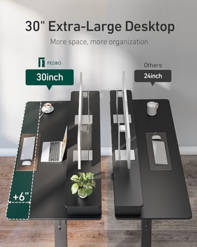CubiCubi 60" x 30" Standing Electric Desk with Drawers, Black - color: Black, size: 60 inch