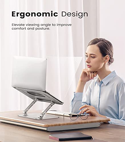 JOIOT Adjustable Aluminum Laptop Stand, Ergonomic Riser for 11-16" Laptops - color: Silver
