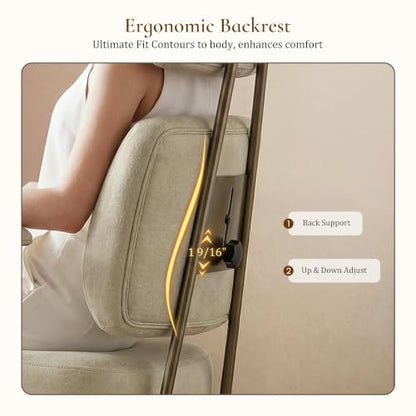 EUREKA ERGONOMIC Cameron Microfiber Suede Office Chair, High Back, White - color: Off-white, size: High-Back
