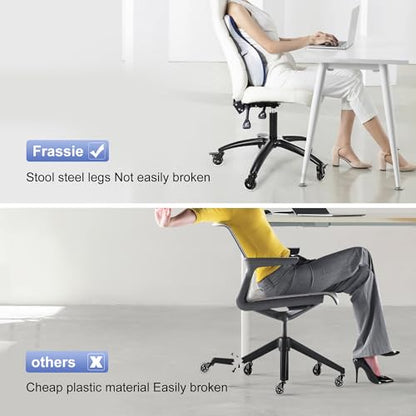 Frassie Office Gaming Chair Metal Base Set Replacement Part | 28 Inch Wide Chair Legs with Bottom Plate Stand Cylinder, 2 Wheels with Brake