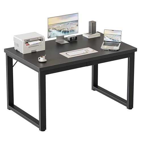 Mericonia 40 Inch Computer Desk, 1.2" Thick Small Office Table, Black | Modern Simple Style, Heavy Duty Industrial Frame, Small Study & Writing Table for Home Bedroom Work - color: Black, size: 40",1.2"T