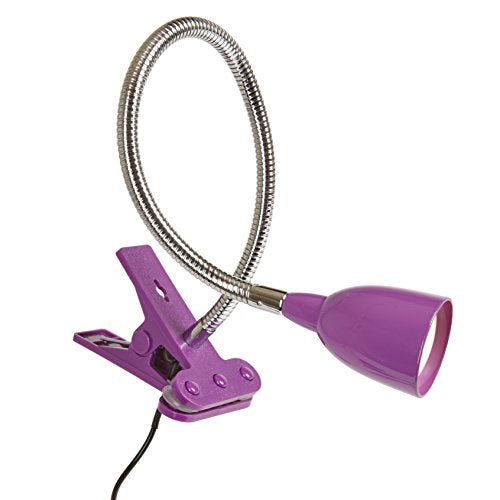 Newhouse Lighting LED Clip on Light/Clamp Lamp/Reading Book Light for Desk, Bed, Office, and Dorm Room, Purple - color: Purple