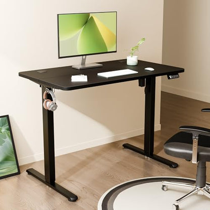 40"x24" Standing Desk, Height Adjustable Sit-Stand Home Office, Black | Electric Adjustable Standing Desk, Sit to Stand Computer Office Desk with Splice Board, Memory Preset, Lifts 28.7''-46.5" - color: Black Frame-black, size: 40-inch