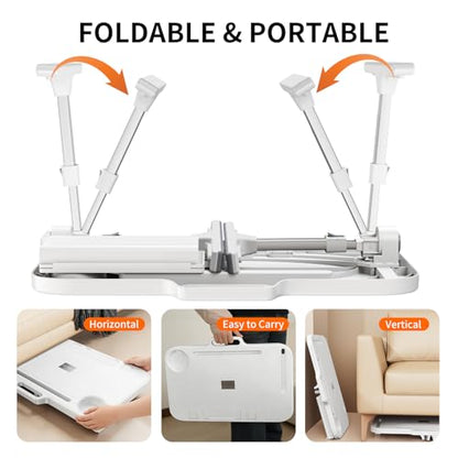Laptop Desk Bed Table,Adjustable Lap Desk Bed Tray,Portable Folding Couch Table with Bookstand & Storage Drawer,Car Rear Seat Sofa Floor Laptop Tray Stand for Adult Kids Reading Writing Eating - size: portable