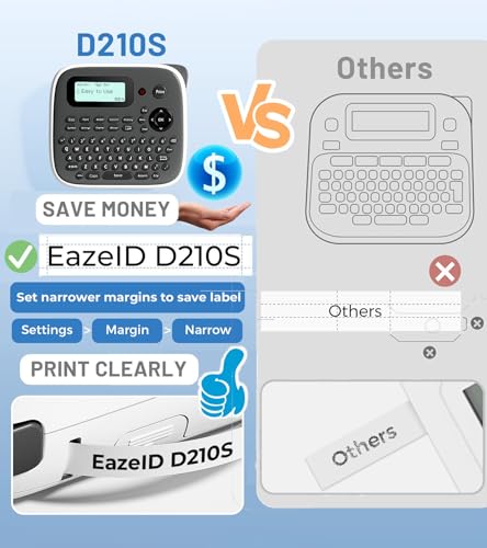 Label Maker Machine with Tapes, D210S Waterproof Laminated Labeler Portable - color: Gray