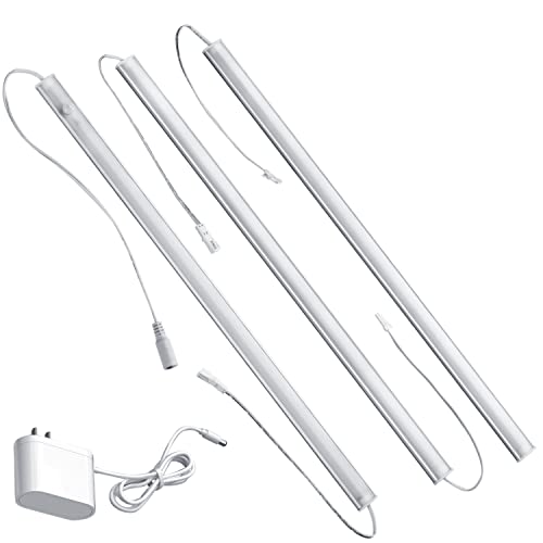 Motion Sensor Under Cabinet Lighting Indoor Plug in, 16" 12V LED Under Counter Lights Super Bright Magnetic for Kitchen/Hallway/Toilet/Garage/Closet(Cold White/6000K, 3 Pack) - color: Cool White/6000K, size: 3 Pcs