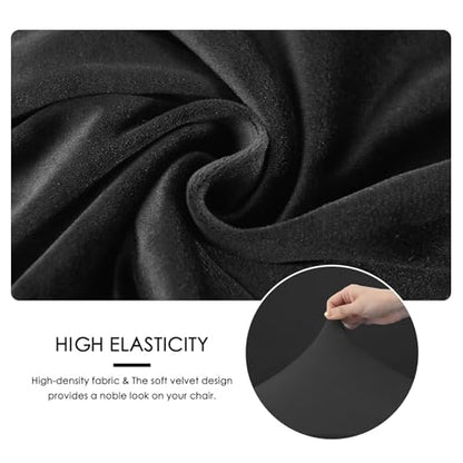 FORCHEER Office Chair Armrest Covers Velvet Elastic 2 Pieces Black Arm Rest Covers for Gaming Chair Computer Desk Chair Washable