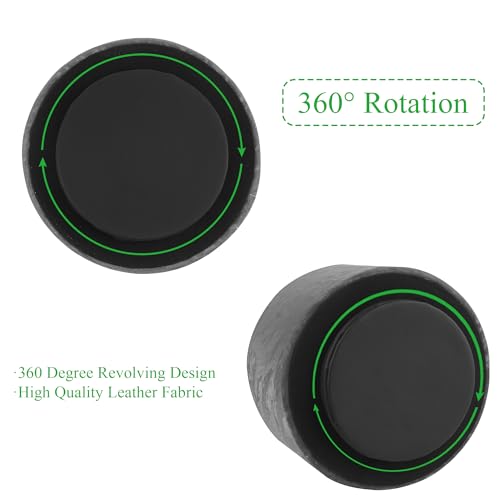 Round Leather Art Supply Organizer,Remote Control Holder,360 Degree Spinning,Multi-Functional Pencil Holder,4 Compartments Desktop Stationary Organizer(1-Hill Black) - color: 1-Hill Black