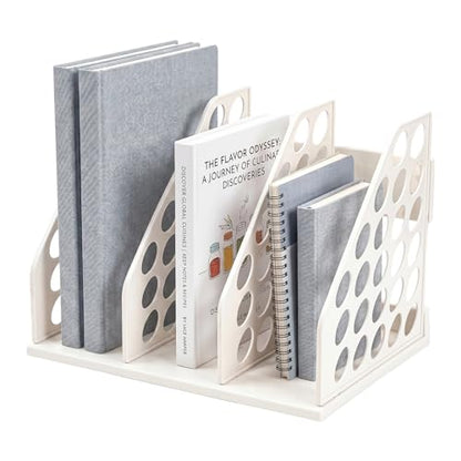 File Holder for Desk, Desktop Document Organizer | 3-Sections Plastic Office Folder Organizers Accessories for Home, School
