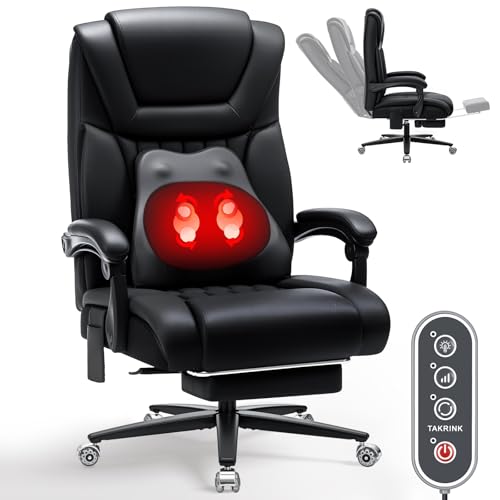 HOFFREE 500lbs Kneading Massage Office Chair with Heat for Heavy People