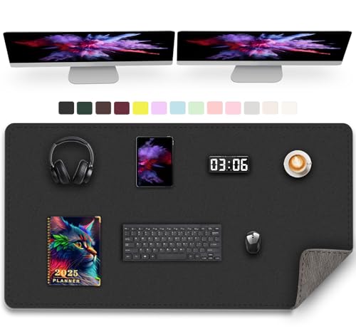 47.2" x 23.6" Large Desk Pad Mat - Non-Slip PU Leather Desk Mat, Large Mouse Pad, Computer Mat for Keyboard Mouse, Waterproof Desk Writing Mat, Desk Blotter Mat for Work (Black) - color: Black, size: 47.2" x 23.6"