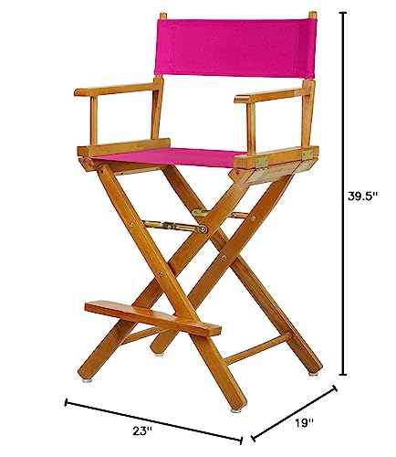 Casual Home 24" Director's Chair Honey Oak Frame-Magenta Canvas - color: Honey Oak Frame/Magenta Canvas, size: 24" - Counter Height, style: Honey Oak Frame