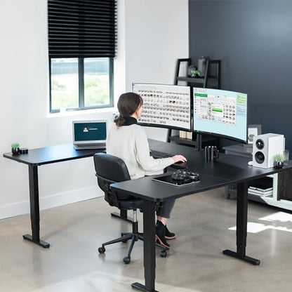 VIVO Black U-Shaped 83 x 60 in Standing Desk, DESK-E4UBB - color: Black