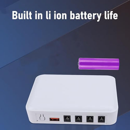 Garosa UPS Battery Backup Power Supply, 6600mAh Portable Uninterruptible DC Power with Battery Level Indicator Smart Protection DC5.5x2.1mm for Home Office Iron US Plug