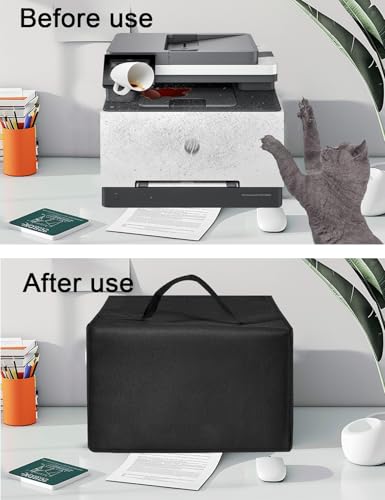 Printer Dust Cover for HP Pro MFP 3301fdw/4301fdw Wireless Laser Printer | Heavy Duty 600D Nylon Antistatic Waterproof Convenient Protective Case(Cover Only) (Black)