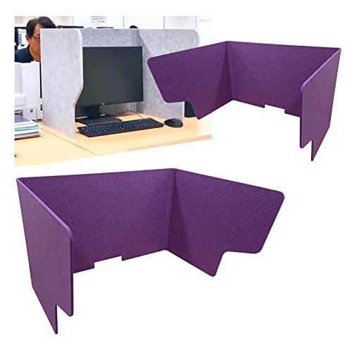 Desk Privacy Panel, Dividers for Student, Freestanding Office with Cutout, for Call Centers/Offices - color: Purple, size: 39in/100cm