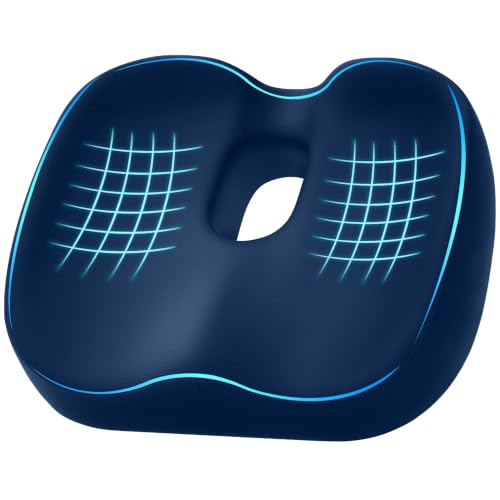 Donut Pillow Seat Cushion, Memory Foam Lifting Office Chair Cushion, Blue - color: Blue