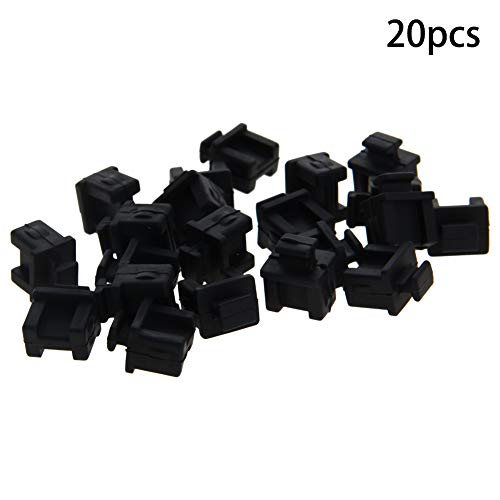 Heyiarbeit 20pcs Silicone SFP-B Cap Port Cover Anti Dust Stopper Plug Cover Protector Cap for End Computer Digital Socket Printer Black Tone - size: SFP-B Black 20PCS