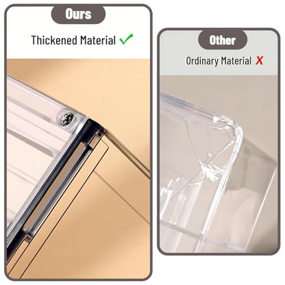 Sylfaen 2-Pack Clear Desktop File Organizer, Expandable Acrylic File Sorter Auto Rebound, Multifunction 5 Sections File Folder Holder for Magazines, Books, Letters, Papers, Notebooks